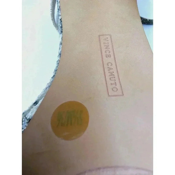 Vince Camuto Size 5.5M Women's Snake Print Adjustable Ankle Strap Open Toe Shoes - Picture 12 of 14